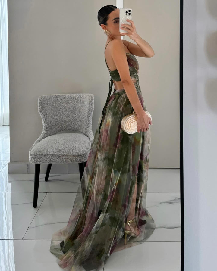 Elegantes Maxikleid im Schönen Blumenmuster für festliche Anlässe | Nord Taschen