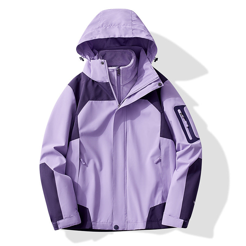Damen Multifunktionale Trekking-Softshelljacke mit herausnehmbarer Fleece‑Innenlage und Kapuze Nord Taschen