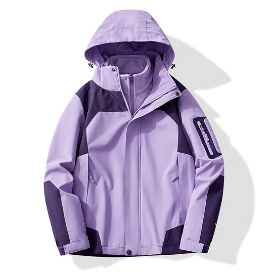 Damen Multifunktionale Trekking-Softshelljacke mit herausnehmbarer Fleece‑Innenlage und Kapuze Nord Taschen