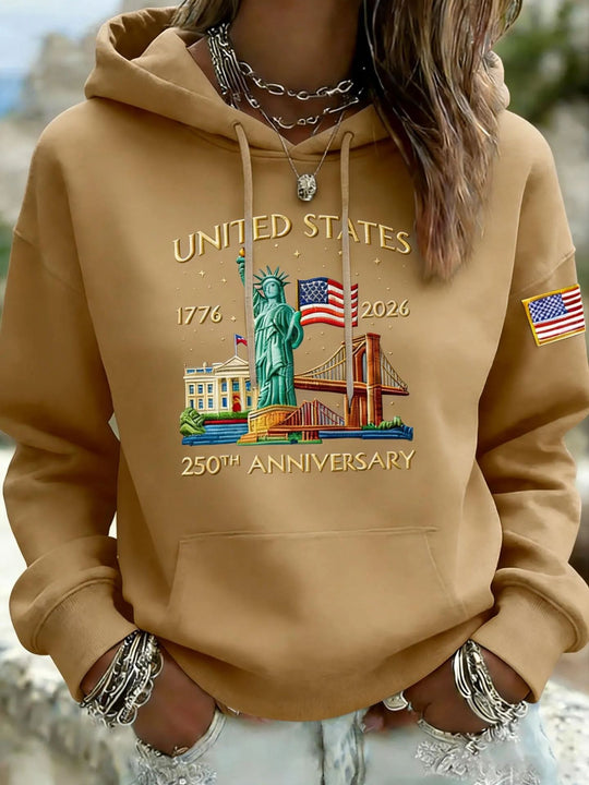 Damen Kreativer Kapuzenpullover mit einzigartigem Statuesque-Motiv Nord Taschen