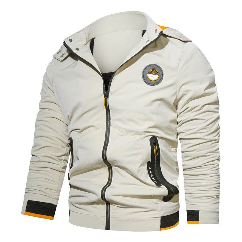 Herren sportlich-urbaner Kapuzenzip-Hoodie mit wasserabweisenden Reißverschlüssen und Logo-Patch Nord Taschen