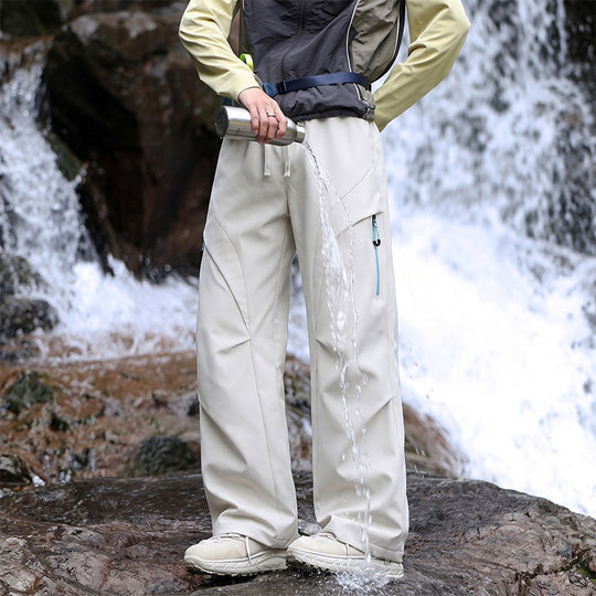 Unisex Wasserabweisende technische Cargo-Hose mit weitem Bein, Reißverschlusstaschen und Kordelzug Nord Taschen