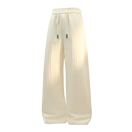 Damen Weite Strick-Loungehose mit Zopfmuster, Kordelbund & Relaxed-Silhouette Nord Taschen