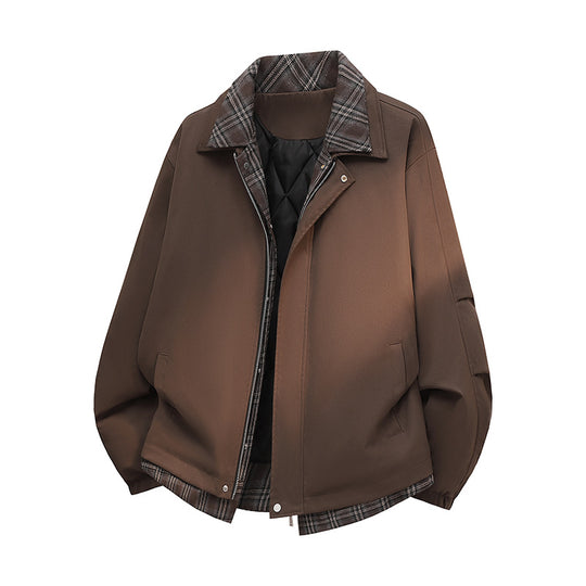 Herren Modische Übergangsjacke mit Karomuster Nord Taschen
