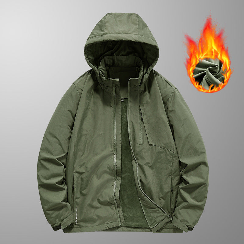 Herren wasserabweisende Kapuzen-Fieldjacke mit Thermofutter und verdecktem Reißverschluss Nord Taschen