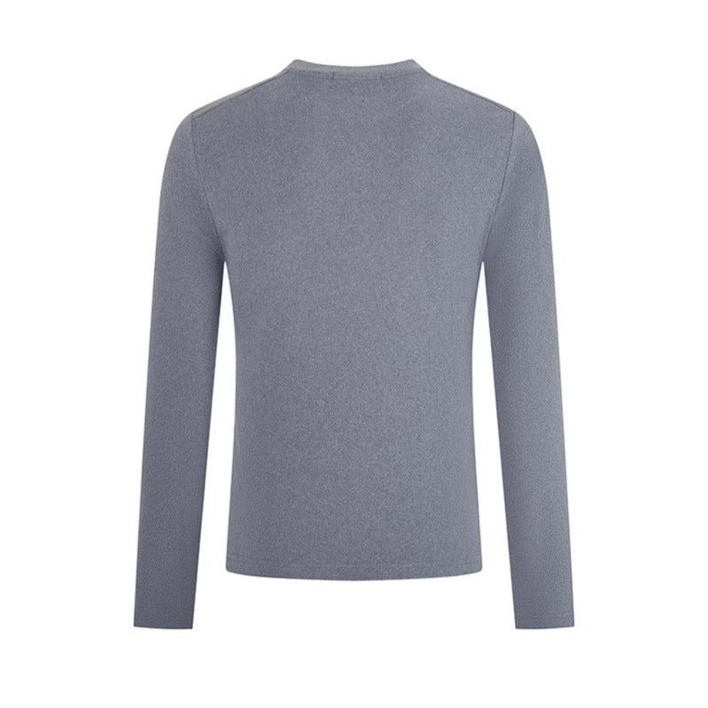 Herren Atmungsaktives Slim-Fit Feinstrick-Langarmshirt mit Rundhals Nord Taschen