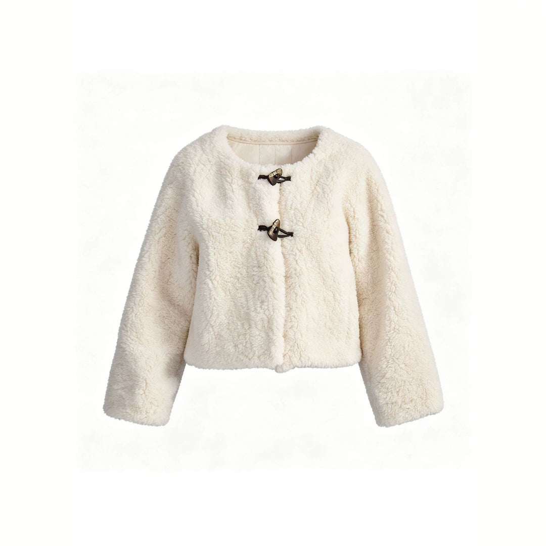 Damen Kurzblouson aus Teddy‑Fleece mit Knebelverschlüssen Nord Taschen