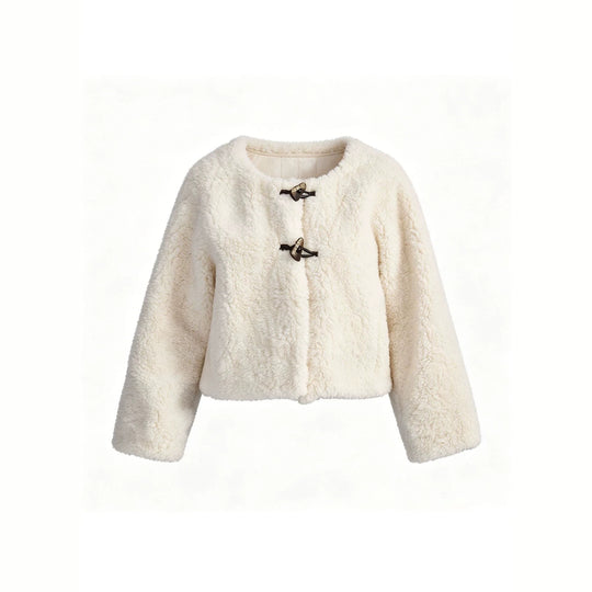 Damen Kurzblouson aus Teddy‑Fleece mit Knebelverschlüssen Nord Taschen