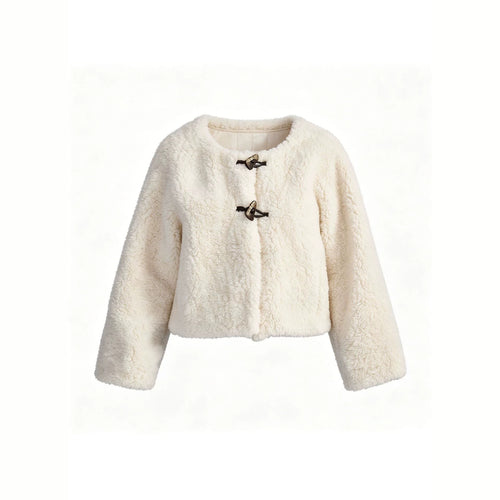 Damen Kurzblouson aus Teddy‑Fleece mit Knebelverschlüssen Nord Taschen