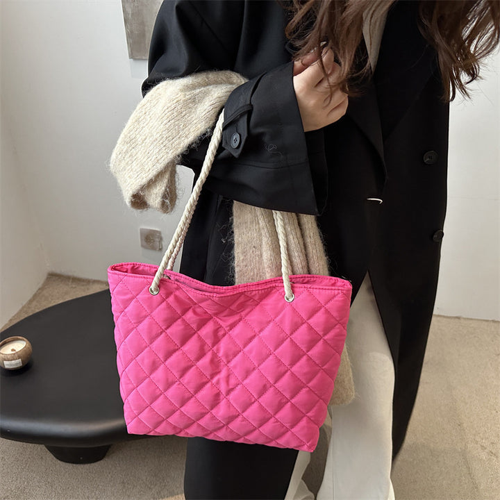 Damen modische Shopper-Tasche mit geflochtener Kordel Nord Taschen