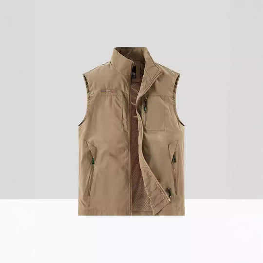 Herren Leichte multifunktionale Outdoor-Utility‑Weste mit Mesh‑Futter und mehreren Reißverschlusstaschen Nord Taschen