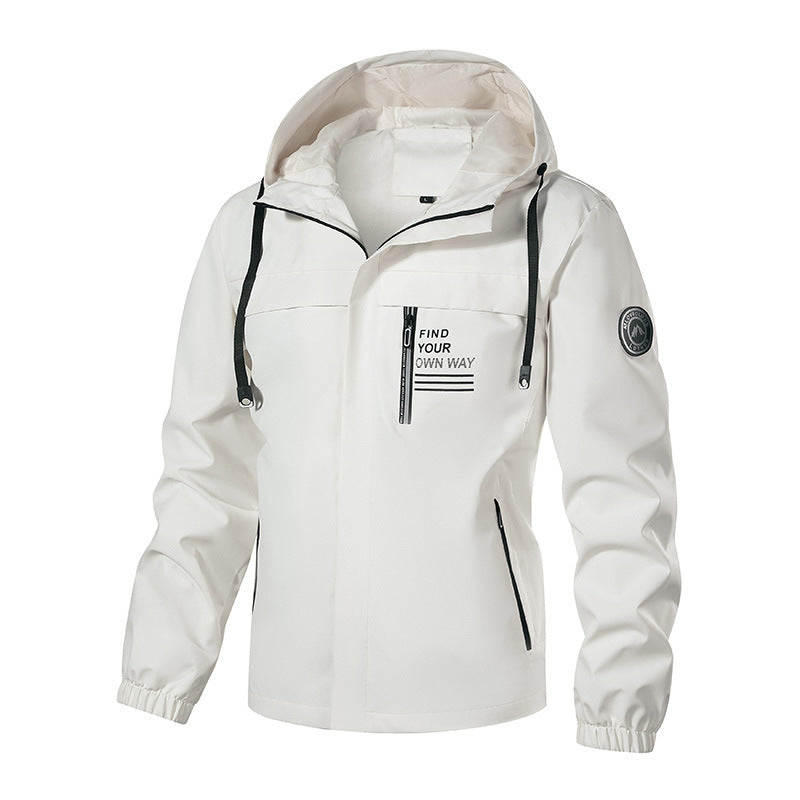 Herren Softshell-Outdoorjacke mit Kapuze, wasserabweisend und Brust-Reißverschlusstasche Nord Taschen