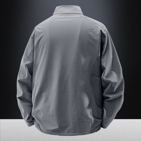 Herren Leichte urbane Windjacke mit Stehkragen, wasserabweisender Gewebemischung und verdeckten Reißverschlüssen Nord Taschen