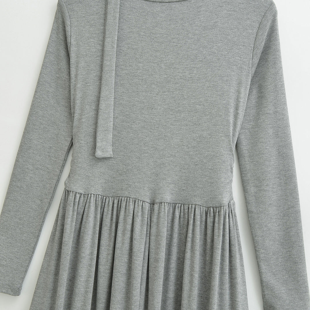Damen Midikleid mit Raffung, V-Ausschnitt und tailliertem Faltenrock Nord Taschen