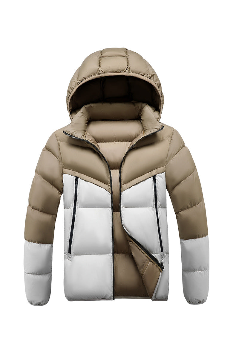 Herren Leichte Steppjacke mit Kapuze und zweifarbiger Blockoptik Nord Taschen