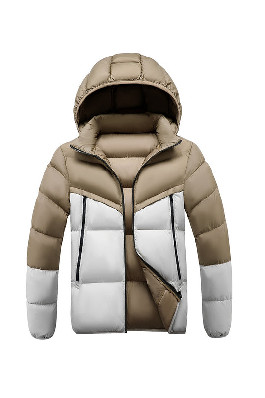 Herren Leichte Steppjacke mit Kapuze und zweifarbiger Blockoptik Nord Taschen