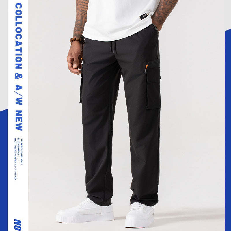 Herren Utility-Cargo-Hose mit elastischem Bund und Kordelzug Nord Taschen