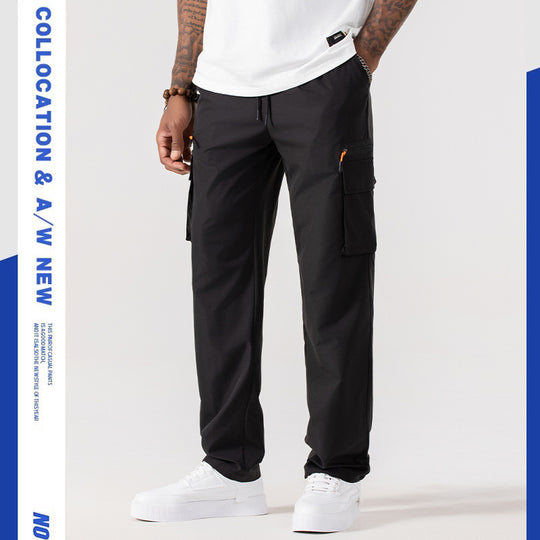 Herren Utility-Cargo-Hose mit elastischem Bund und Kordelzug Nord Taschen