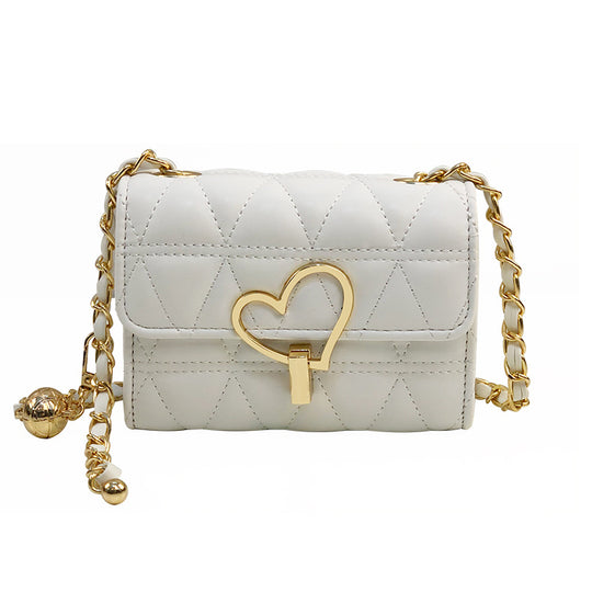 Damen Clutch mit elegantem Herzen-Design und luxuriösem Kettenriemen Nord Taschen