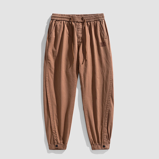 Herren Leichte Baumwoll-Joggerhose mit Elastikbund, Kordelzug und verstellbaren Knöchelbündchen Nord Taschen