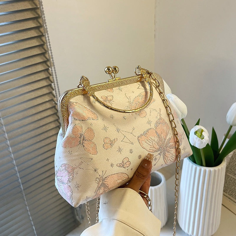 Damen elegante Abendtasche mit goldener Verzierung Nord Taschen