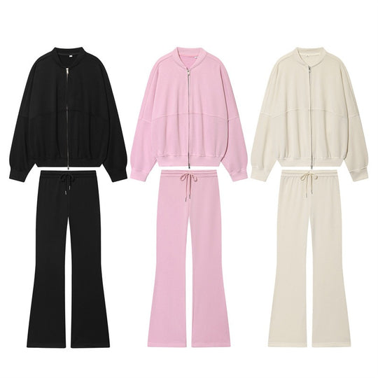 Damen Oversize-Sweatjacke mit Zwei-Wege-Reißverschluss und geripptem Bund Nord Taschen