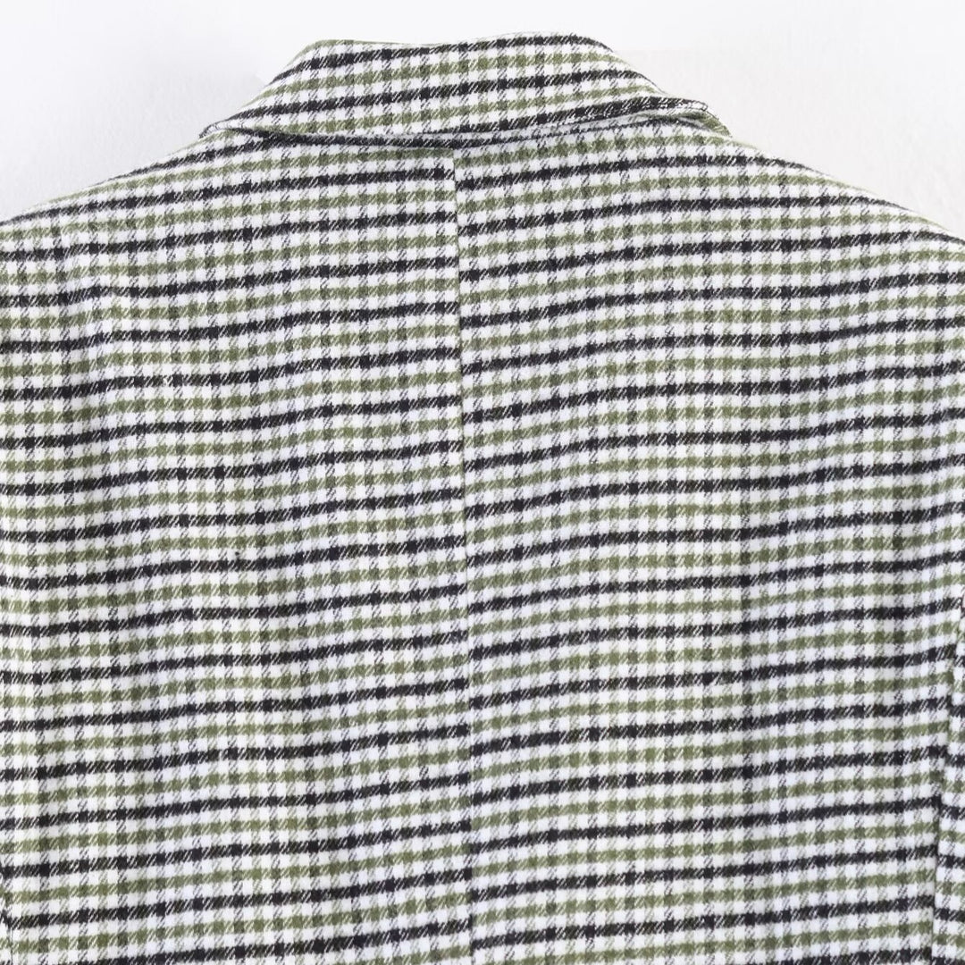 Damen Zweireihiger Hahnentritt-Blazer mit Schwalbenschwanz-Saum und Reverskragen Nord Taschen