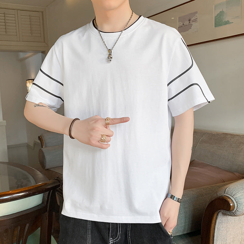 Herren Oversize-T-Shirt aus Baumwollmix mit Kontrastpaspelierung und Dropped-Shoulder Nord Taschen