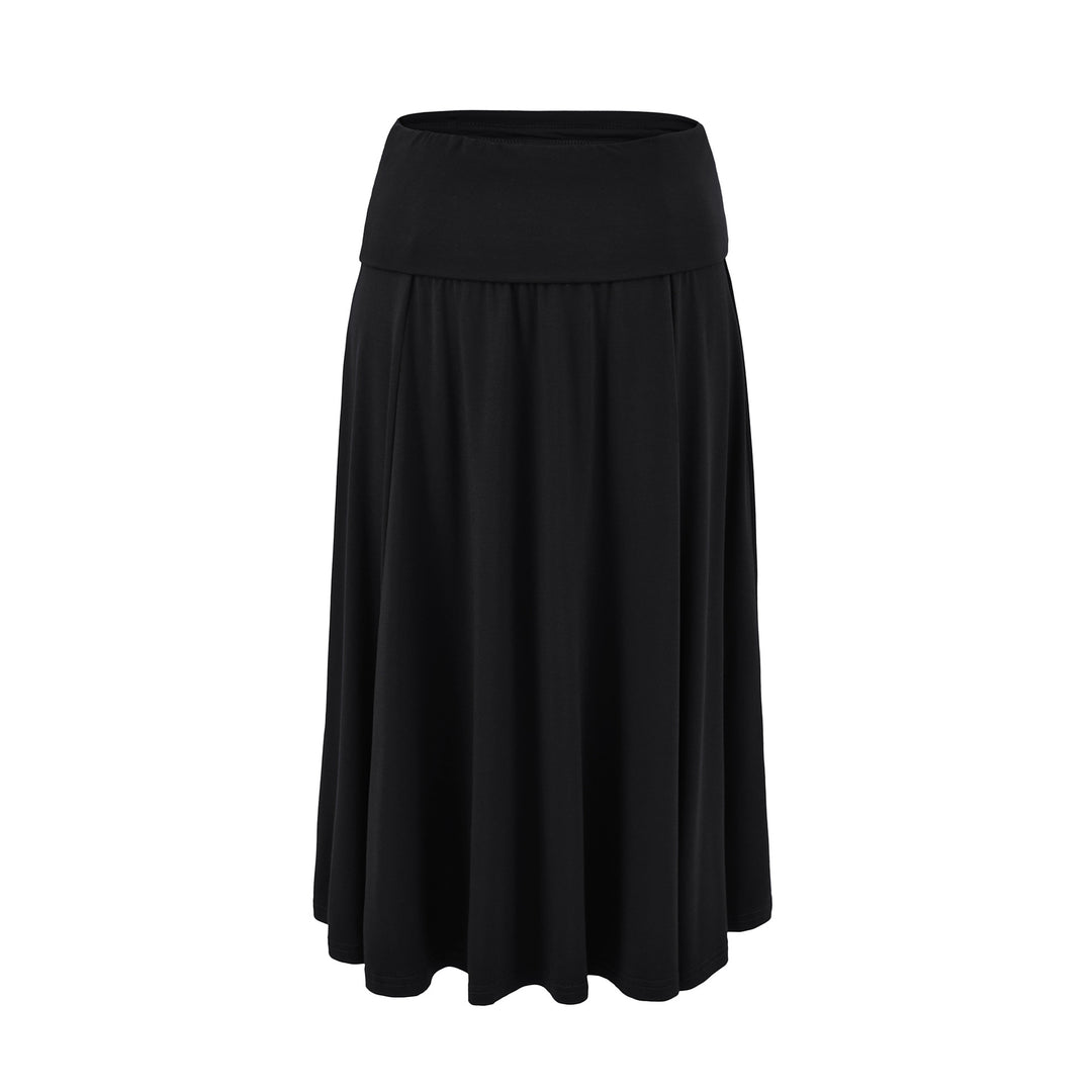 Damen Weicher Jersey‑Maxirock mit Umschlagbund und weit schwingender A‑Linie Nord Taschen
