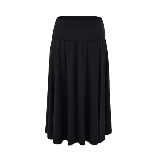 Damen Weicher Jersey‑Maxirock mit Umschlagbund und weit schwingender A‑Linie Nord Taschen