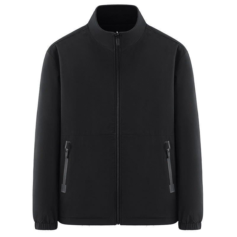 Herren Minimalistische technische Allwetter-Softshelljacke mit Stehkragen und wasserabweisenden Reißverschlüssen Nord Taschen
