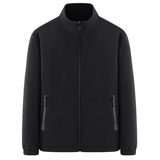 Herren Minimalistische technische Allwetter-Softshelljacke mit Stehkragen und wasserabweisenden Reißverschlüssen Nord Taschen