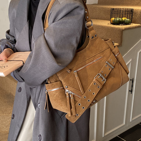 Damen Hobo-Tasche aus hochwertigem Veloursleder mit multifunktionalen Taschen Nord Taschen