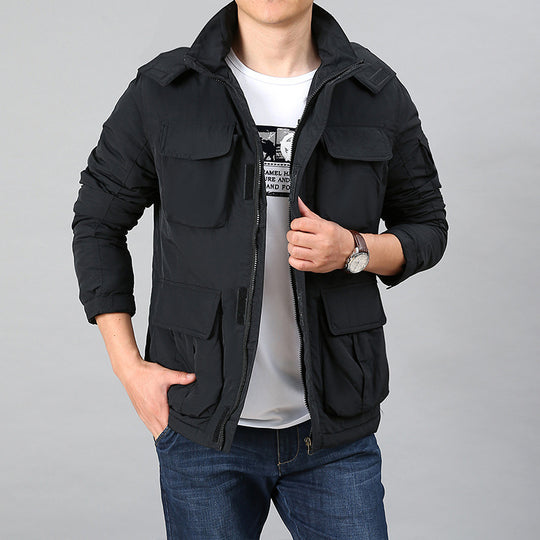 Herren Thermo-Parka mit Teddyfleece-Innenfutter, Kapuze und Multifunktionstaschen Nord Taschen