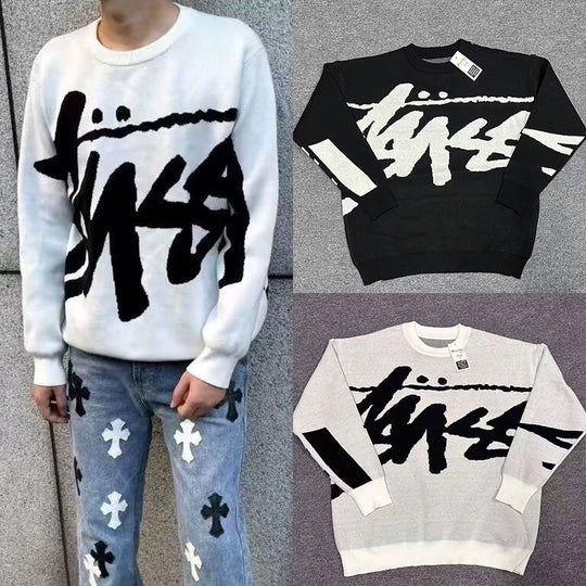 Herren Modischer Grobstrickpullover mit grafischem Design Nord Taschen