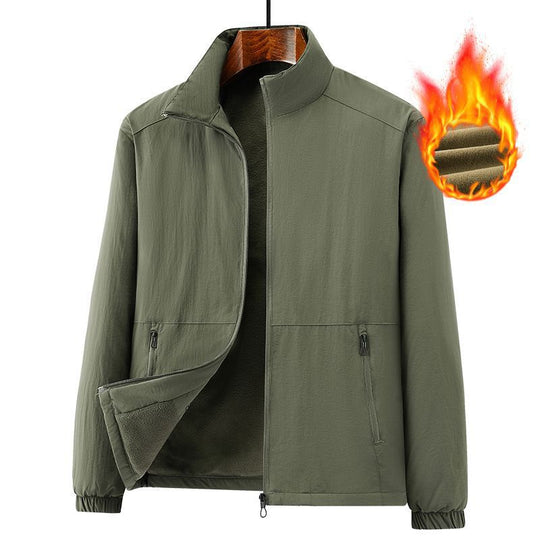 Herren Leichte windabweisende Fleecejacke mit Stehkragen und Reißverschlusstaschen Nord Taschen