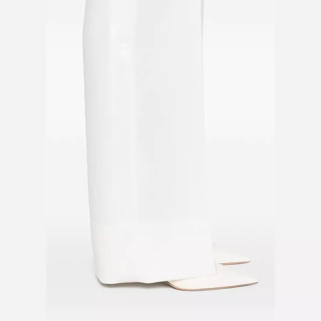 Damen Palazzo‑Hose mit hoher Taille und weitem Beinschnitt Nord Taschen