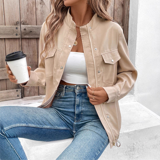 Damen Lässige Blousonjacke Nord Taschen