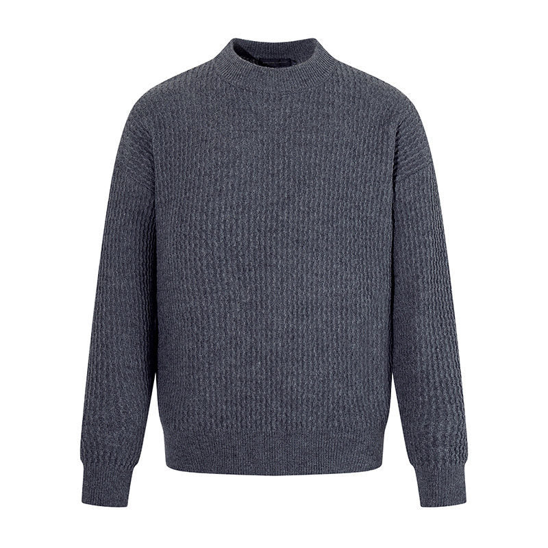 Herren Feinstrick-Pullover mit Strukturstrick und schmalem Stehkragen Nord Taschen
