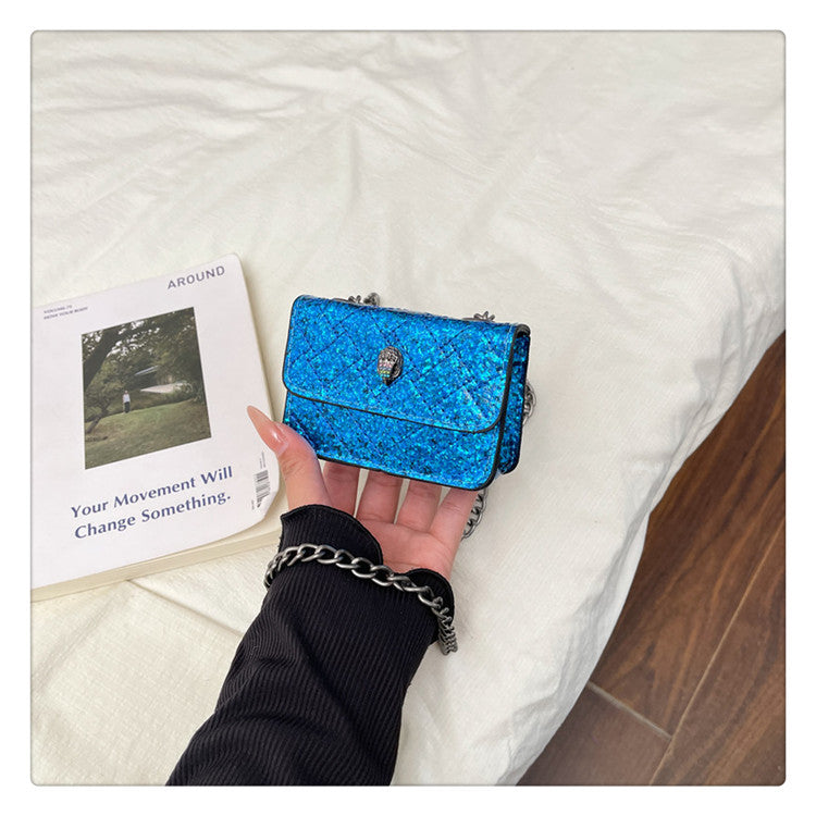 Damen Clutch mit funkelndem Glitzer und eleganter Kettenhenkel Nord Taschen
