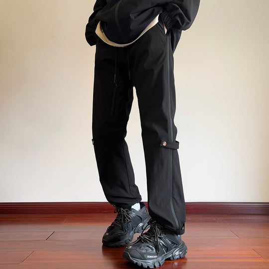 Herren Wasserabweisende Tech-Hose mit geradem Bein, verstärkten Kniepartien & Tunnelzug Nord Taschen