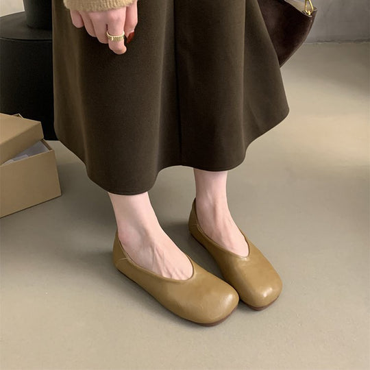 Damen bequeme Ballerinas aus hochwertigem Leder mit flexibler Sohle Nord Taschen