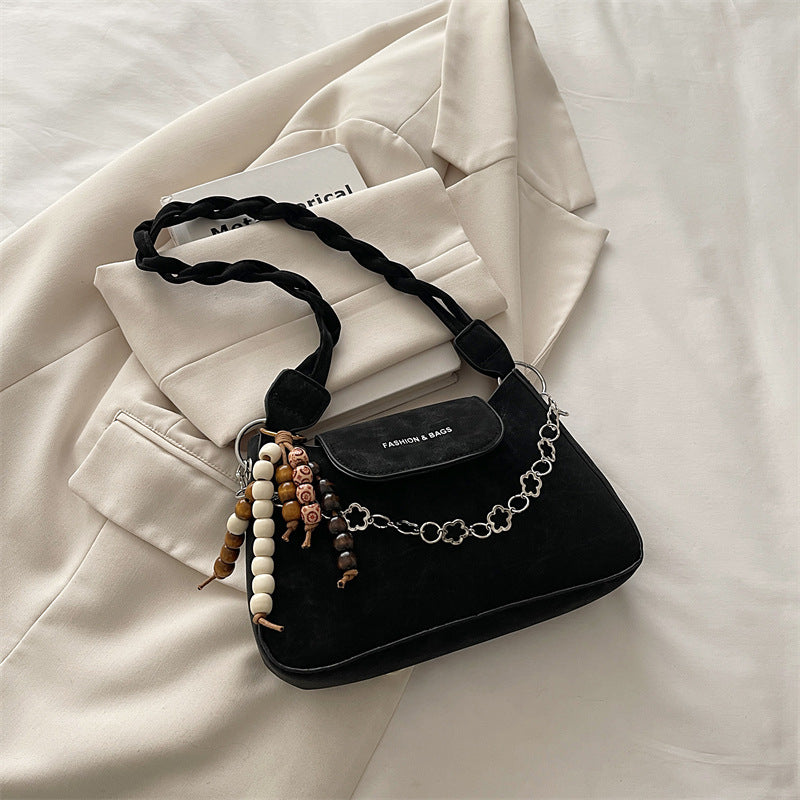 Damen stylische Crossbody-Tasche mit geflochtenem Tragegurt Nord Taschen