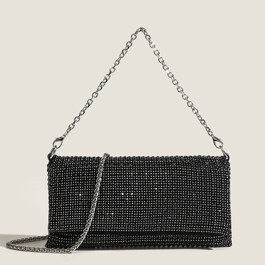 Damen Clutch mit funkelndem Strass und eleganter Kettenverzierung Nord Taschen