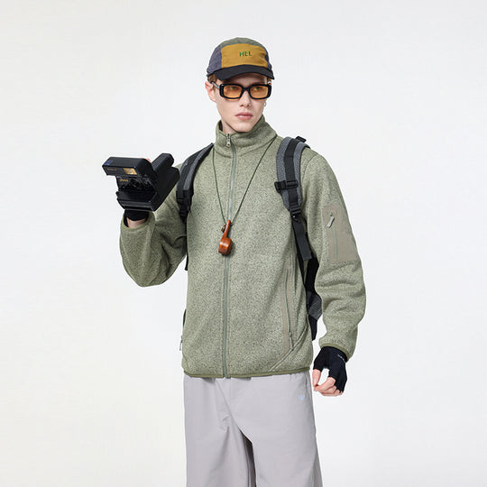 Herren Fleecejacke mit Stehkragen, verdecktem Zwei-Wege-Reißverschluss und wasserabweisenden Utility-Einsätzen Nord Taschen