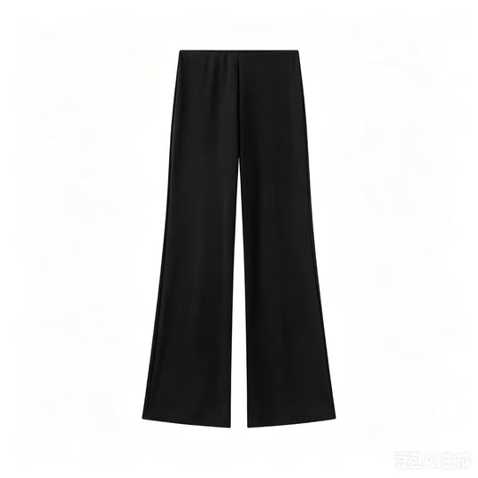 Damen Weite Satinhose mit hoher Taille und fließender Wide‑Leg‑Silhouette Nord Taschen