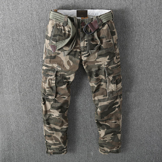 Herren Cargohose mit mehreren Taschen, verstellbaren Beinabschlüssen und Gürtel Nord Taschen