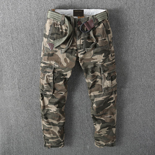Herren Cargohose mit mehreren Taschen, verstellbaren Beinabschlüssen und Gürtel Nord Taschen
