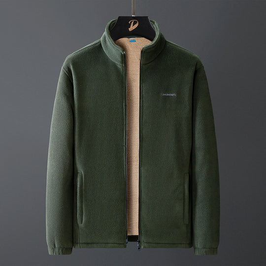 Herren Thermo-Fleecejacke mit Teddy-Innenfutter, verdecktem Reißverschluss und Stehkragen Nord Taschen