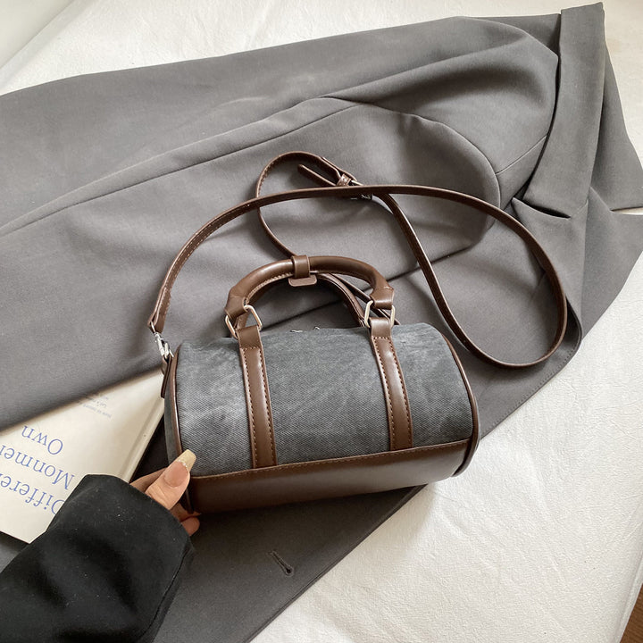Damen modische Handtasche mit strukturiertem Denim und Lederdetails Nord Taschen